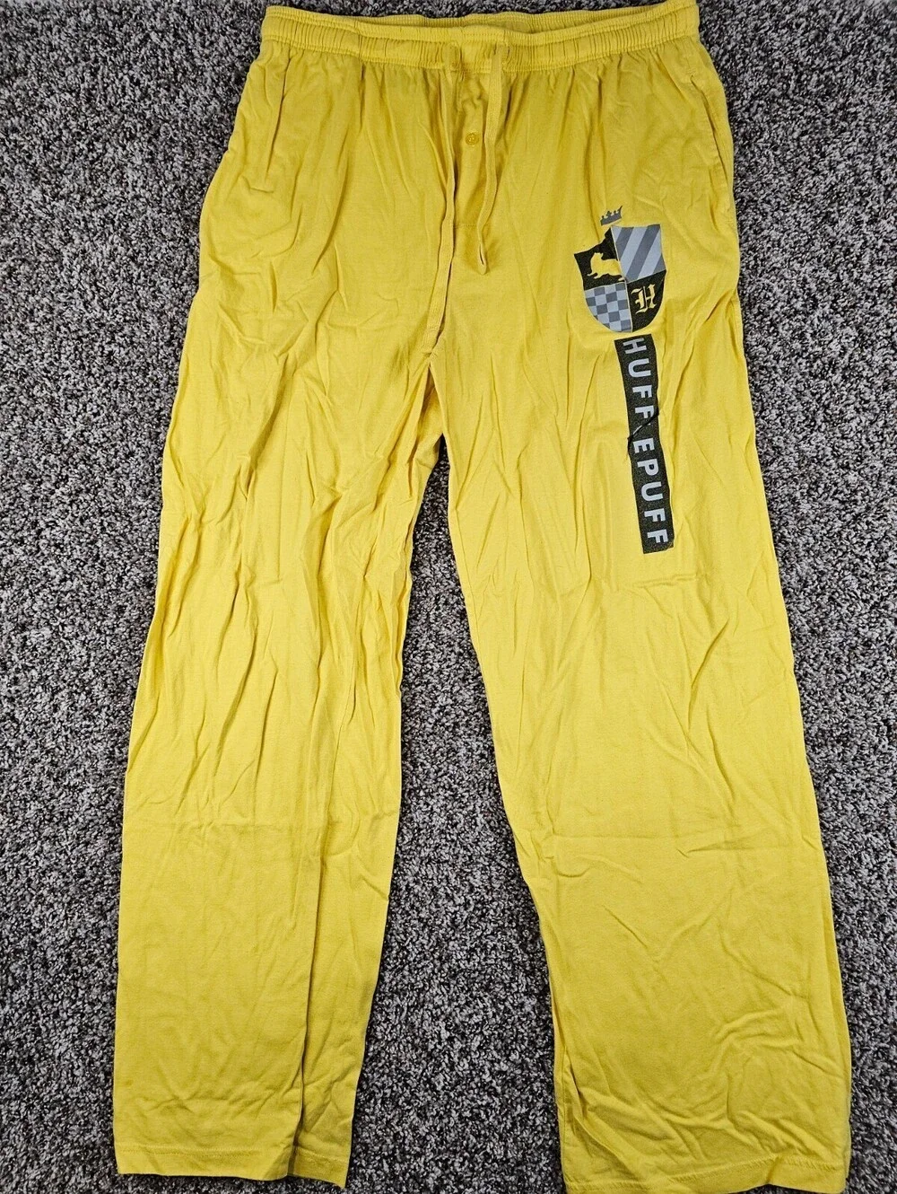 Harry Potter Mens Sz XXL Pajama Lounge Pants Hufflepuff House Bright Yellow